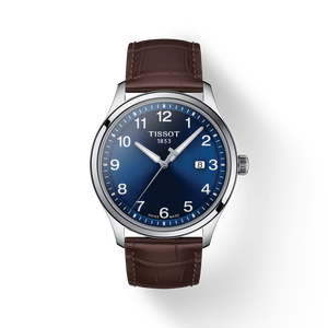 Front view of the watch Tissot Gent XL Classic with shadow