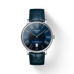 Front view of the watch Tissot Carson Premium 40mm with shadow