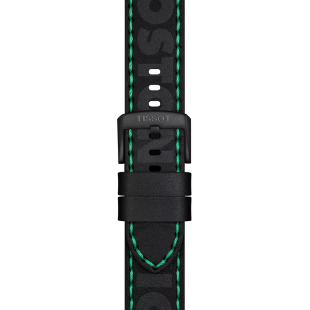 Zoom on Tissot Official Black Leather Strap Lugs 22 mm