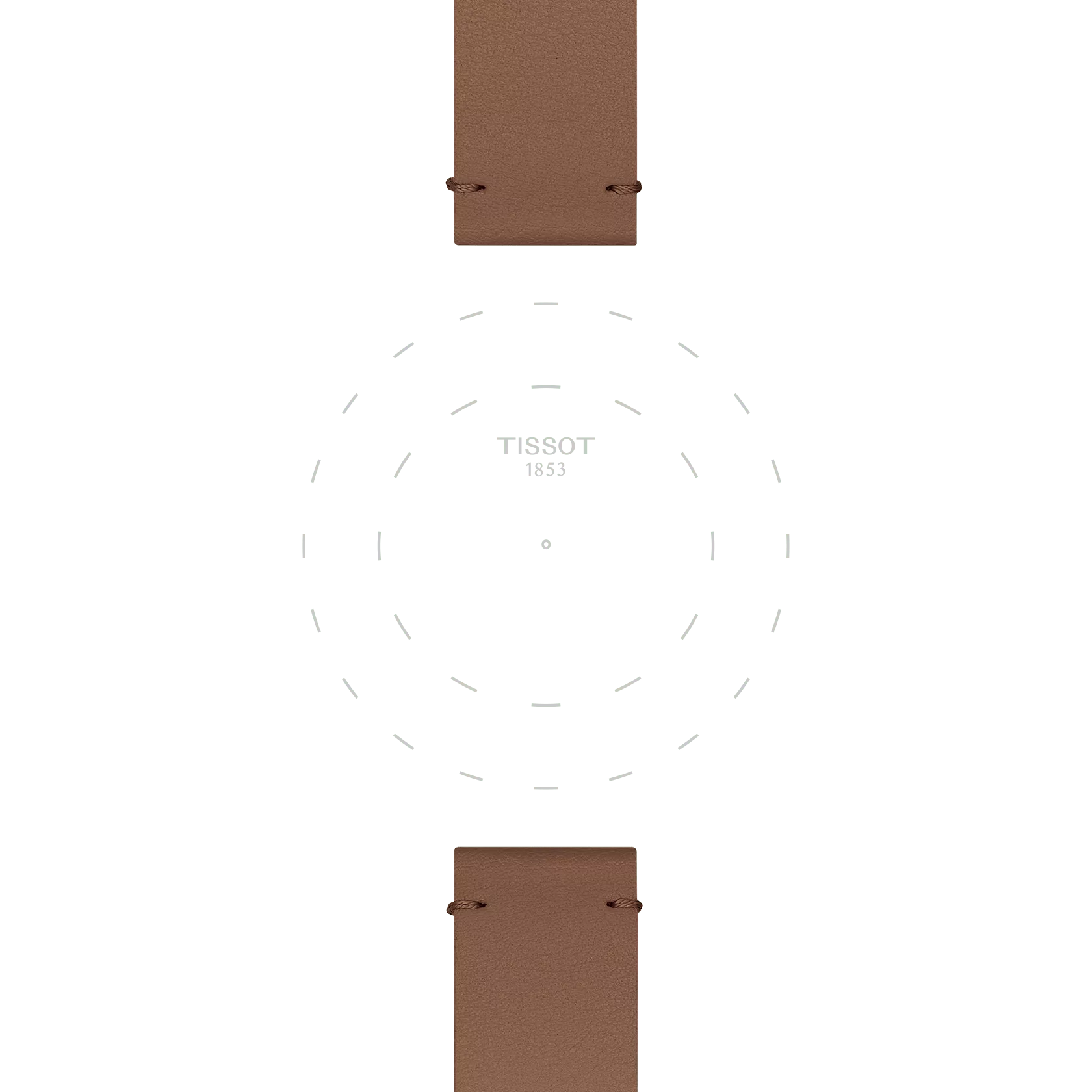 Centrarse en las asas de Correa oficial Tissot sint&eacute;tica marr&oacute;n 18 mm