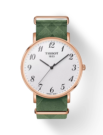 Front view of the watch Tissot Everytime Large Nato with shadow