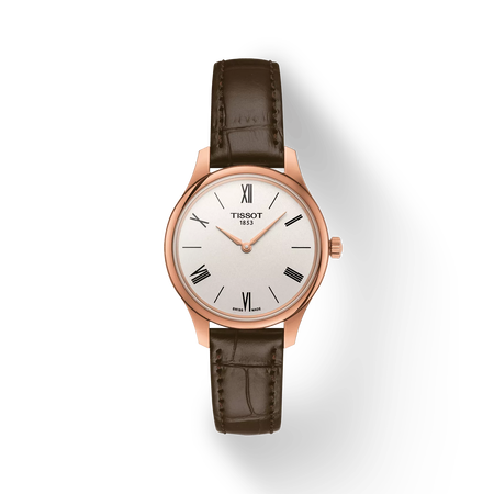 Front view of the watch Tissot Tradition 5.5 Lady (31.00) with shadow