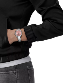 Simulation of the watch Tissot PR 100 34mm on a wrist