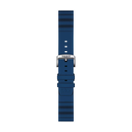 Front view of Tissot Official Blue Silicone Strap Lugs 22 mm