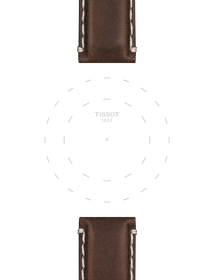 Focus on the lugs of Tissot Official Brown Leather Strap Lugs 22 mm