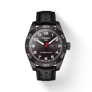 Front view of the watch Tissot PRS 516 Powermatic 80 with shadow