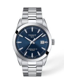 Front view of the watch Tissot Gentleman 40mm with shadow