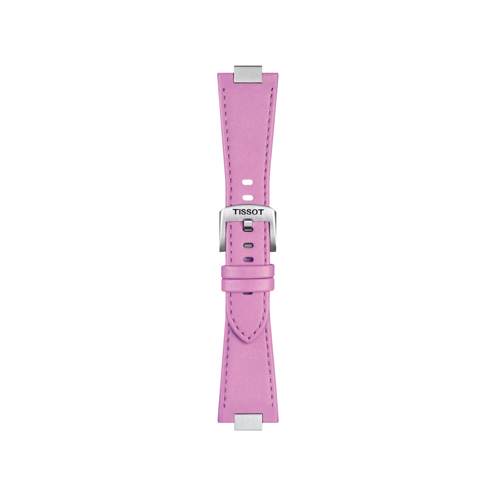 Front view of Tissot Official Pink PRX 35mm Leather Strap