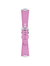 Front view of Tissot Official Pink PRX 35mm Leather Strap
