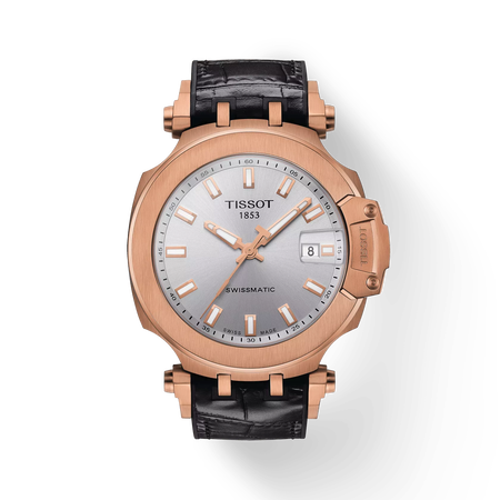 Front view of the watch Tissot T-Race Swissmatic with shadow