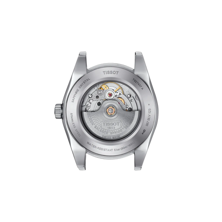 Back view of the watch case Tissot Gentleman Gold bezel 40mm