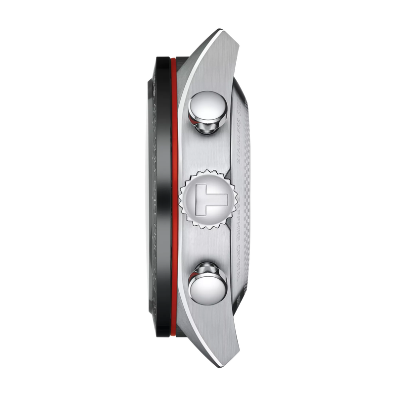 Profile view of the watch case Tissot PRS 516 Automatic Chronograph