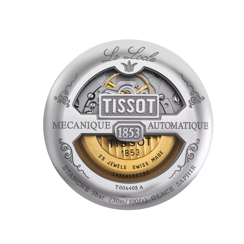 Back view of the watch case Tissot Le Locle Automatic COSC