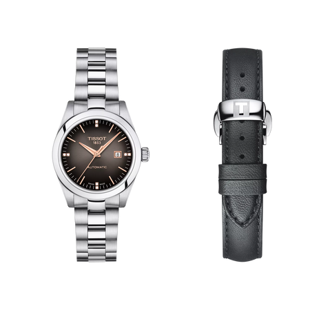 Front view of the watch Tissot T-My Lady 29.3mm with additional bracelet