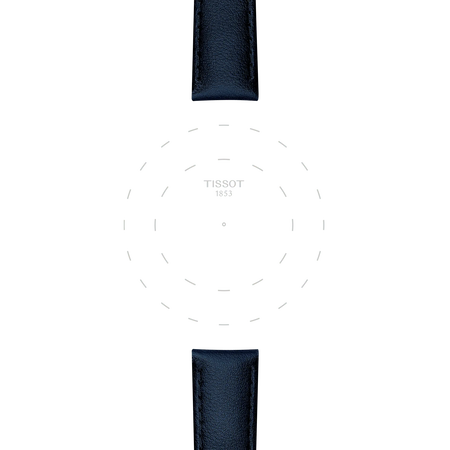 聚焦檢視 天梭純素皮革錶帶(深藍色)__適用錶耳16mm 的錶耳