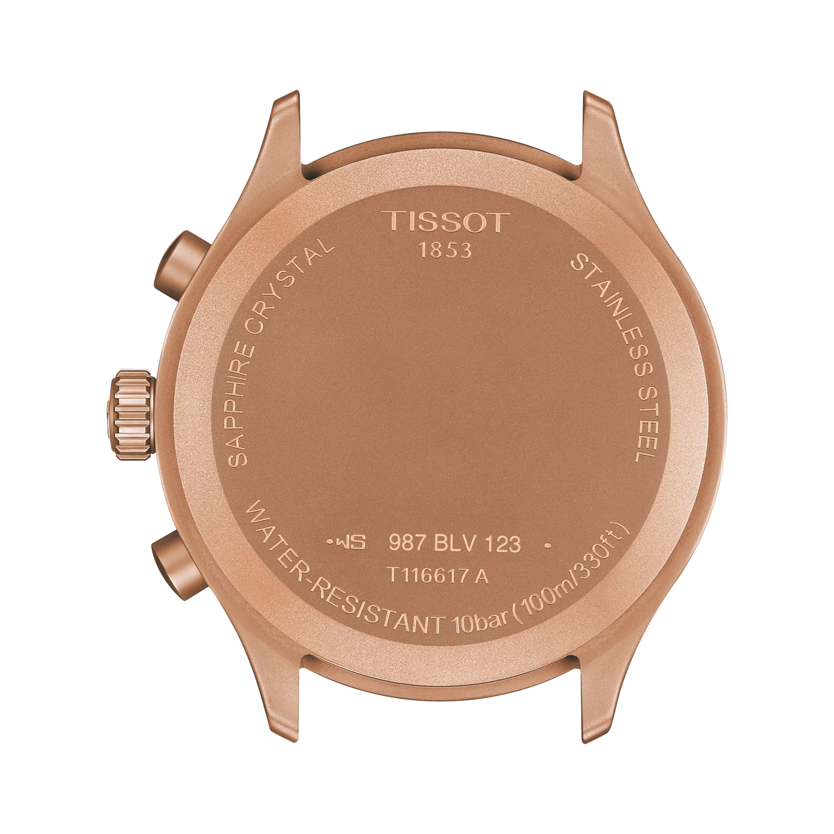 Vue arri&egrave;re du bo&icirc;tier de la montre Tissot Chrono XL