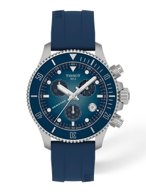 Front view of the watch Tissot Seastar 1000 38mm with shadow