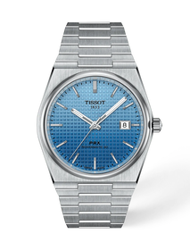 Front view of the watch Tissot PRX 40mm with shadow