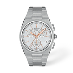 Front view of the watch Tissot PRX 41mm with shadow