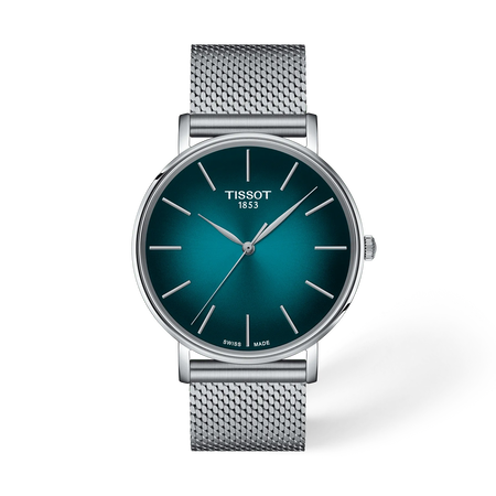 Front view of the watch Tissot Everytime 40mm with shadow