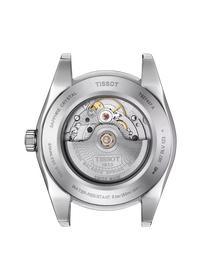 시계 케이스 뒷면 보기 티쏘 젠틀맨 파워매틱 80 실리시움 솔리드 18K 골드 베젤