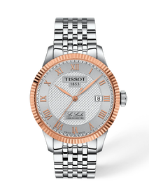 Vista frontal del reloj Tissot Le Locle Gold 39.3mm con sombra