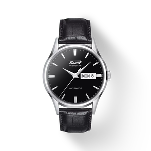Front view of the watch Tissot Heritage Visodate Automatic with shadow