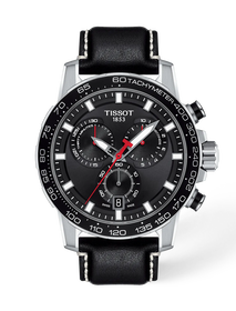Vista frontal del reloj Tissot Supersport Chrono 45.5mm con sombra