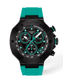 Front view of the watch Tissot T-Race 45mm with shadow