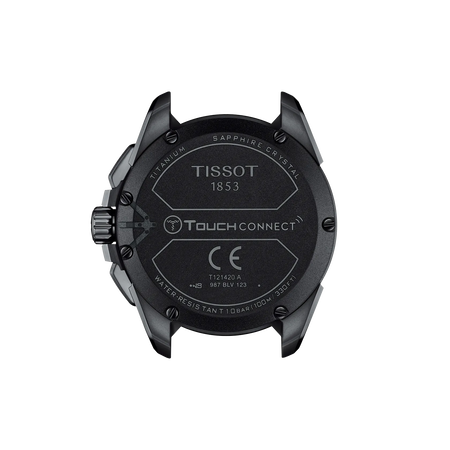 Vue arrière du boîtier de la montre Tissot T-Touch Connect Solar 47.5mm