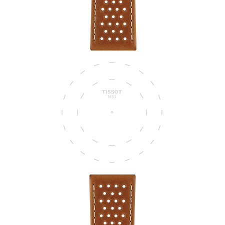 Focus on the lugs of Tissot Official Light Brown Leather Strap Lugs 22mm