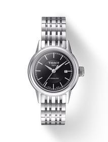 Front view of the watch Tissot Carson Automatic Lady with shadow