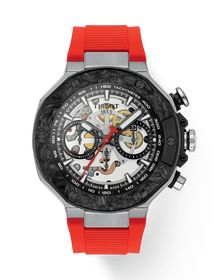 Front view of the watch Tissot T-Race MotoGP 2026 45mm with shadow
