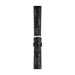 Front view of Originele zwarte leren Tissot-band, aanzet 20mm