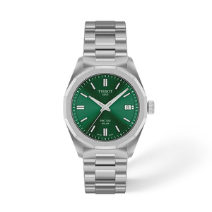 Front view of the watch Tissot PRC 100 Solar 34mm with shadow
