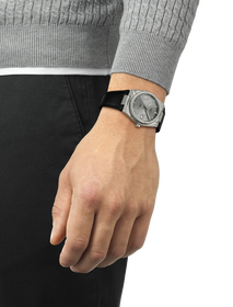 Simulation of the watch Tissot PRX Damascus Steel 38mm on a wrist