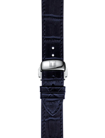 Zoom on Tissot Official Blue Leather Strap Lugs 19 mm