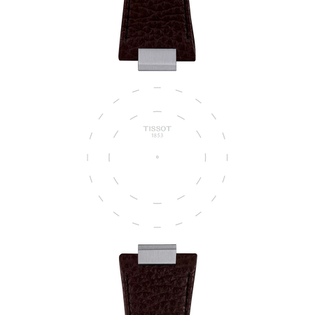 Focus on the lugs of Tissot Official Brown PRX 42mm leather strap