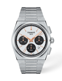 Front view of the watch Tissot PRX 42mm with shadow