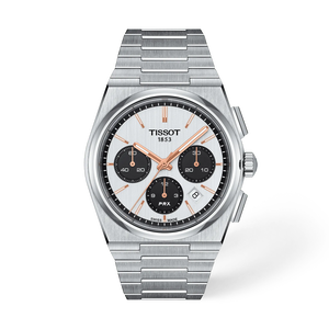 Front view of the watch Tissot PRX 42mm with shadow