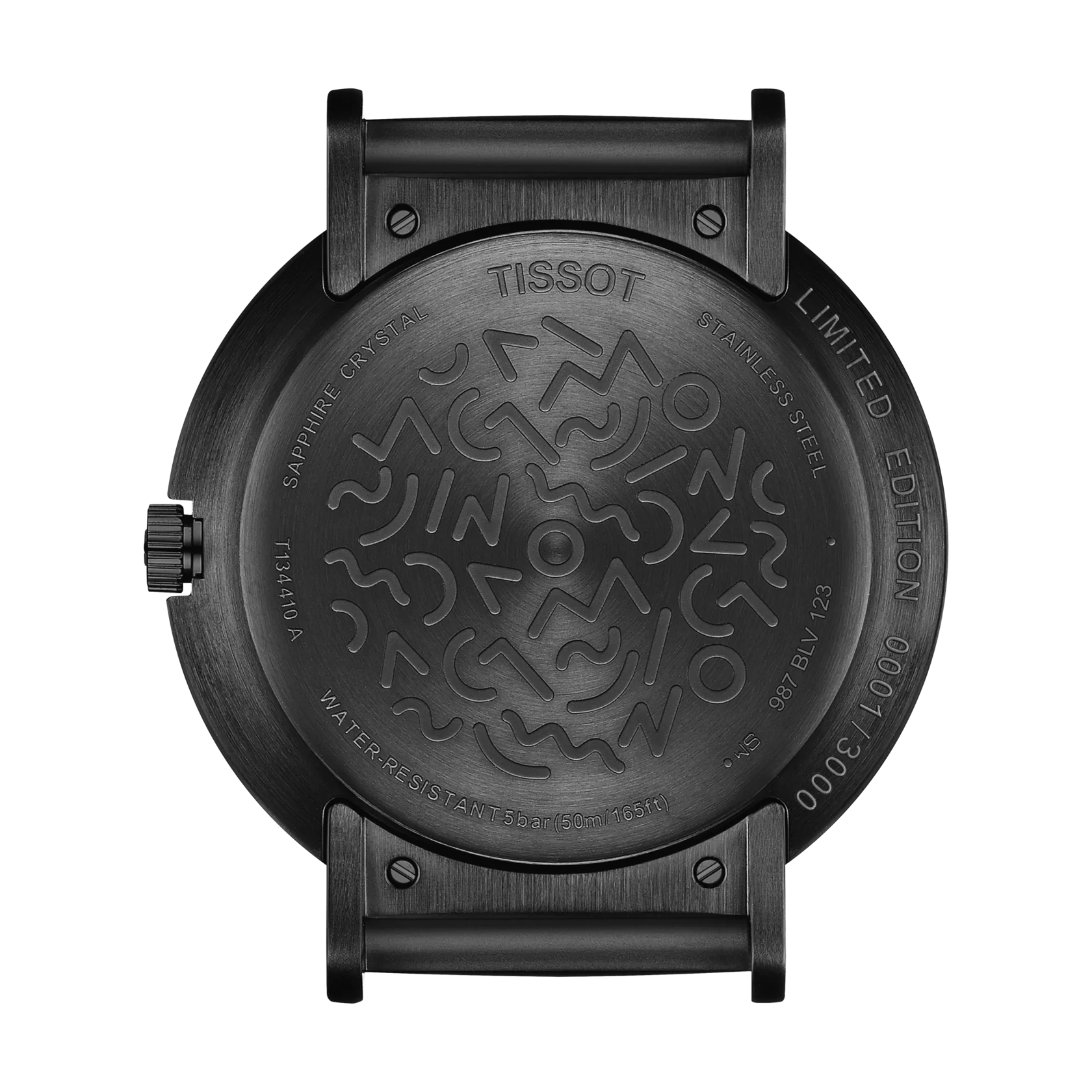 มุมมองด้านหลังของตัวเรือนนาฬิกา Tissot Heritage Memphis Gent