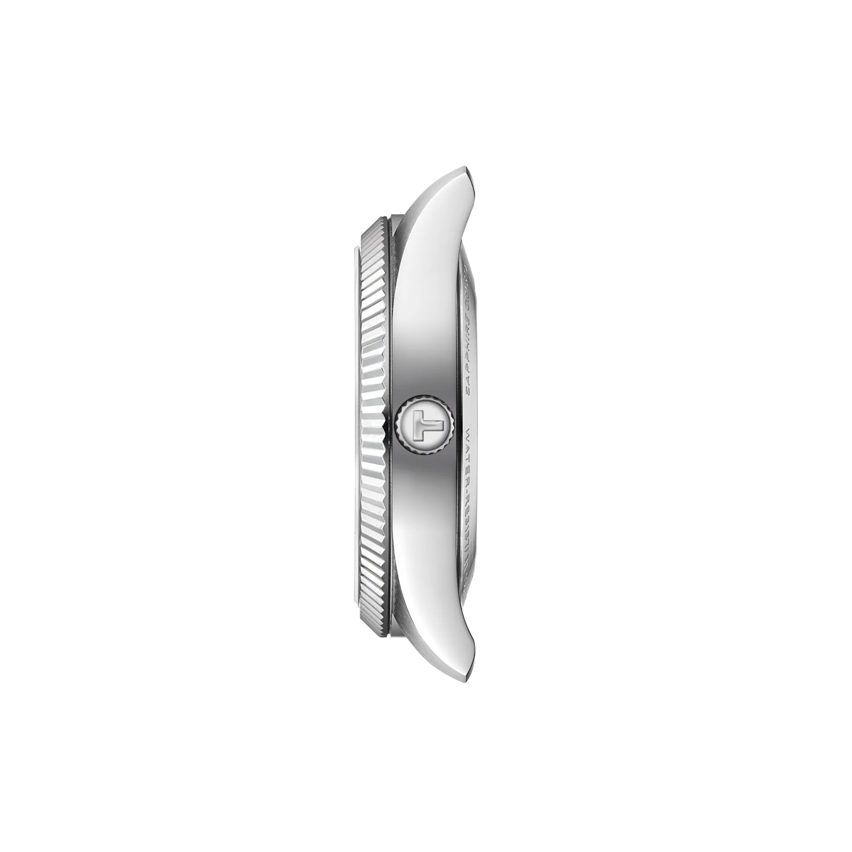 Vista de perfil de la caja del reloj Tissot Ballade 39mm