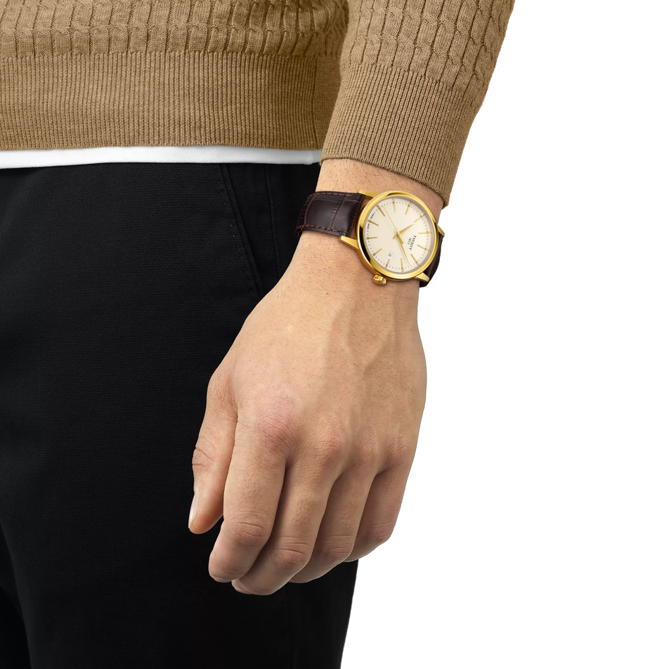 Simulation of the watch Tissot Classic Dream 42mm on a wrist
