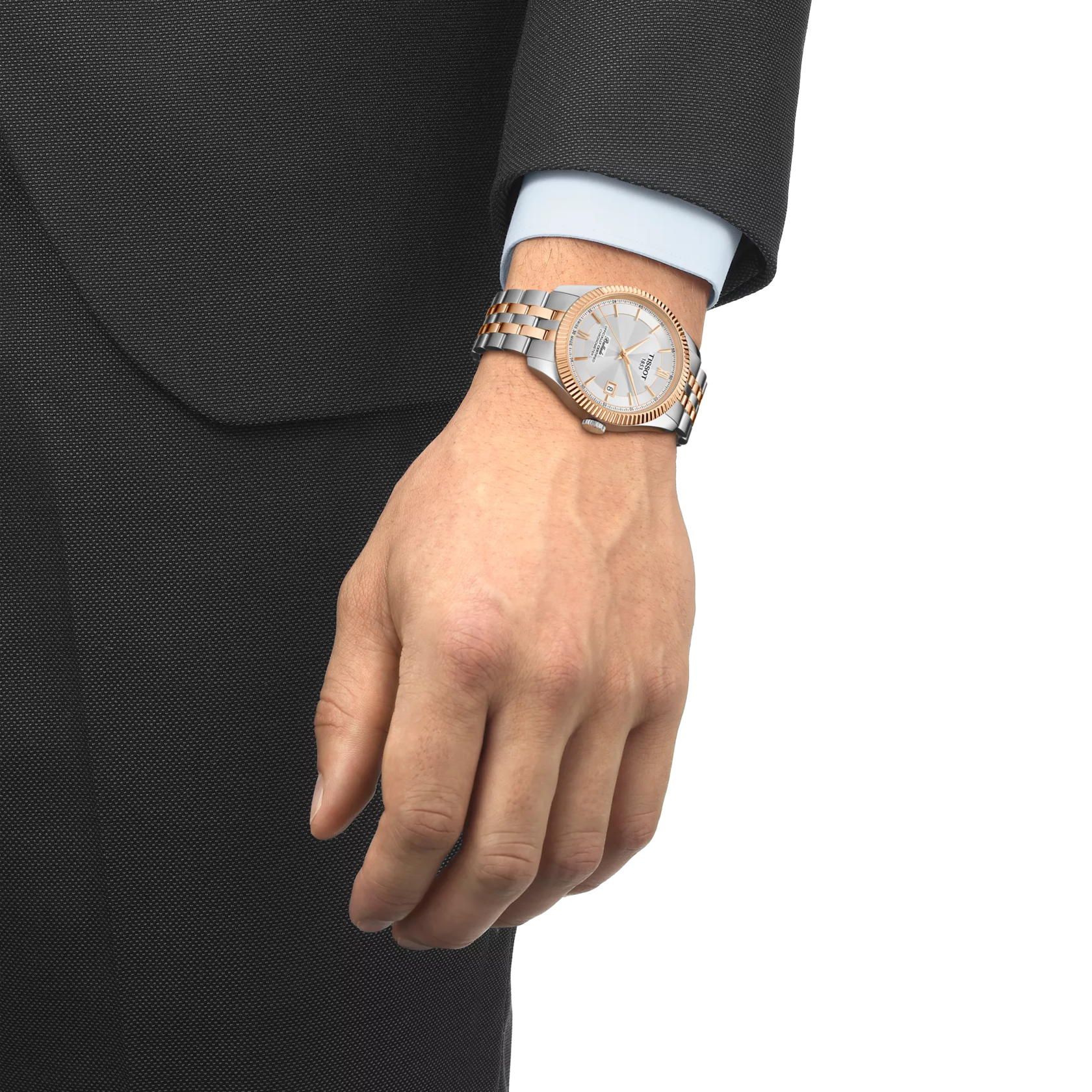 Simulation of the watch Tissot Ballade Powermatic 80 Silicium on a wrist