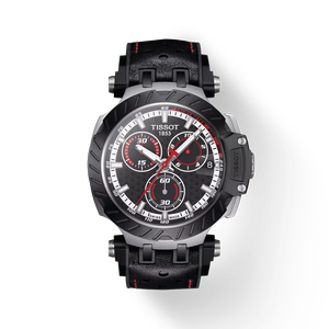 มุมมองด้านหน้าของนาฬิกา Tissot T-Race MotoGP Chronograph Limited Edition พร้อมเงา
