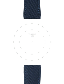 Focus on the lugs of Tissot mavi tekstil kayış boynuz aralığı 22 mm  
