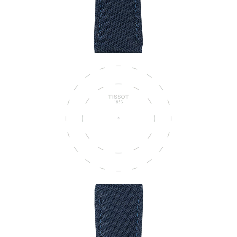 Centrarse en las asas de Correa azul textil oficial Tissot 22 mm