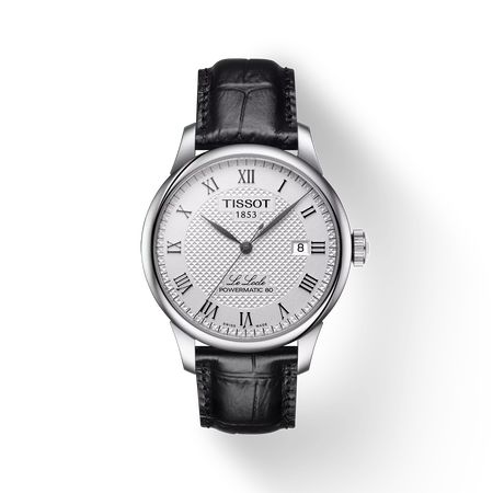 Front view of the watch Tissot Le Locle 39.3mm with shadow