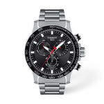 Front view of the watch Tissot Supersport Chrono 45.5mm with shadow