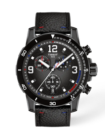 Vista frontal del reloj Tissot Supersport NBA Special Edition 45.5mm con sombra